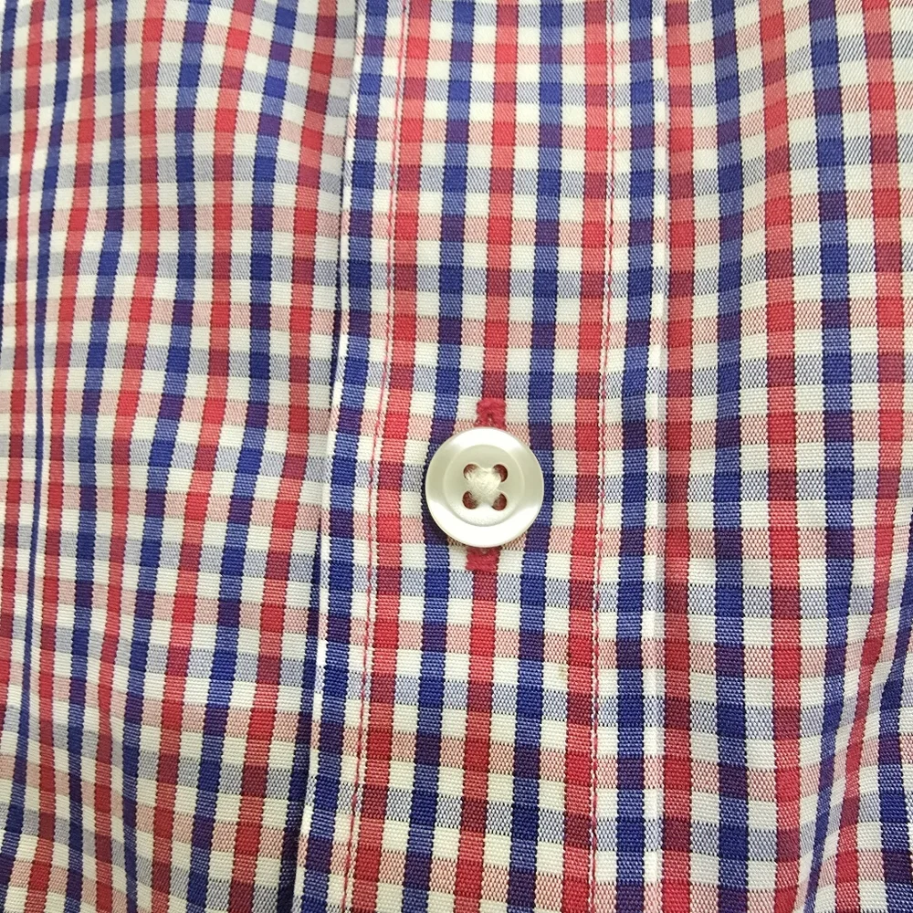 J. CREW size XL Thompson 80s 2 Ply‎ Plaid Wrinkle Free Button Down Dress Shirt